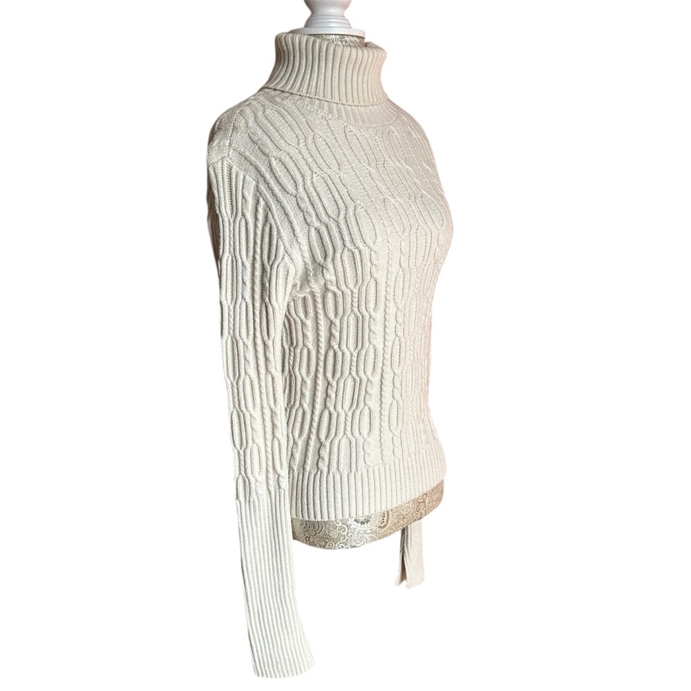 Zara Cream Turtleneck Cable Knit Sweater - Picture 8 of 8
